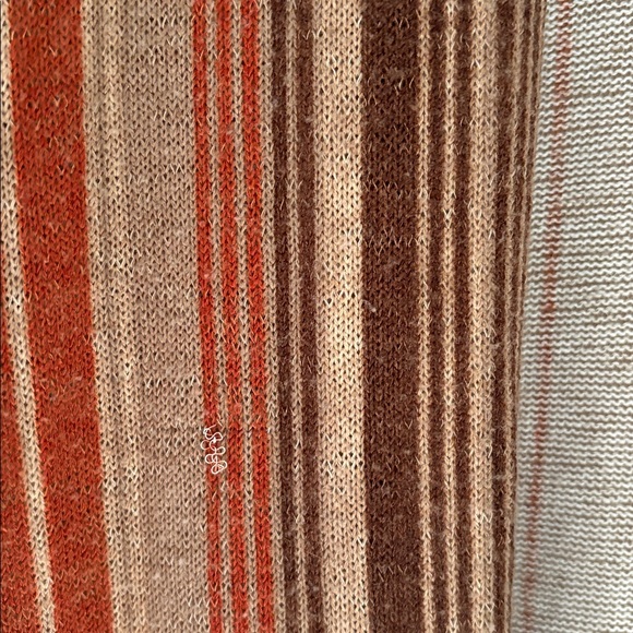 Ces Femme brown orange tan striped duster cardigan w pockets bell sleeve S - Picture 5 of 7